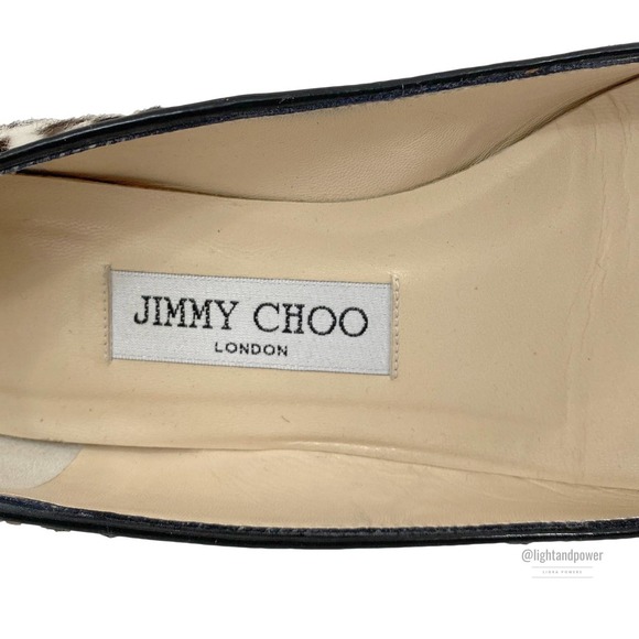 Jimmy Choo Point Toe Pony Hair Ballet Flats Sz 37 - Picture 9 of 12